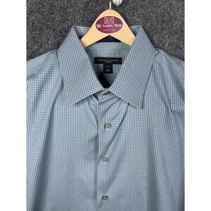 Banana Republic Slim Fit Men's Blue Micro Dot Button Down Dress Shirt Size L